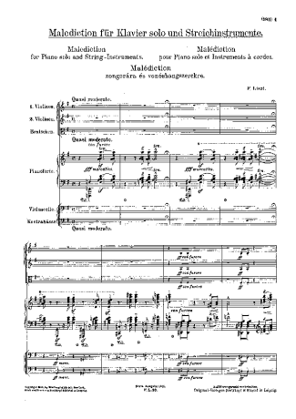 Franz Liszt  score for Piano