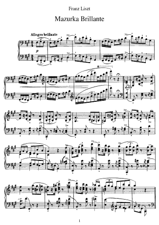 Franz Liszt  score for Piano