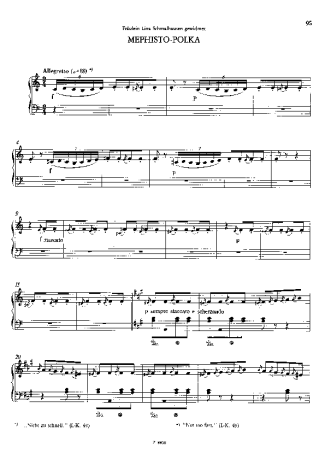 Franz Liszt Mephisto Polka S.217 score for Piano