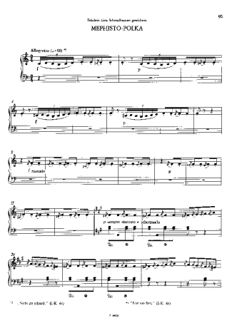 Franz Liszt  score for Piano