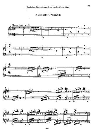 Franz Liszt Mephisto Waltz No.2 S.515 score for Piano