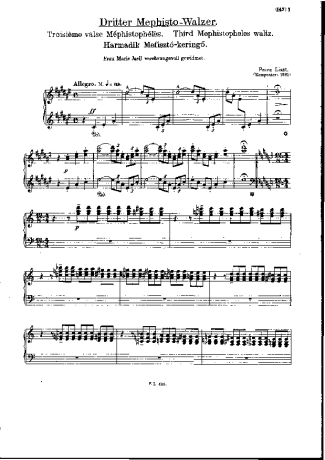 Franz Liszt  score for Piano