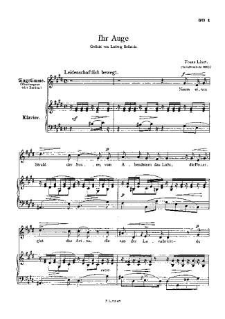 Franz Liszt Nimm Einen Strahl Der Sonne S.310 score for Piano