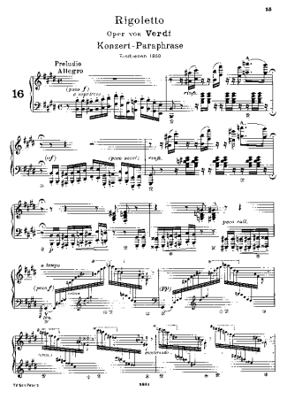 Franz Liszt  score for Piano