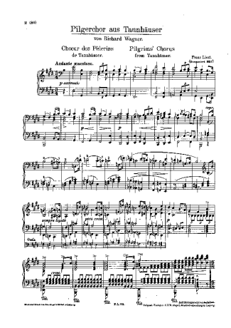 Franz Liszt  score for Piano