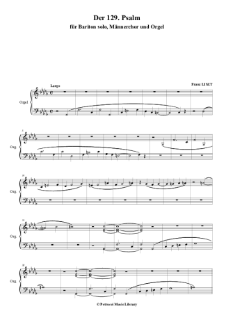 Franz Liszt Psalm 129 S.16 score for Piano