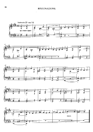 Franz Liszt Resignazione S.187 score for Piano