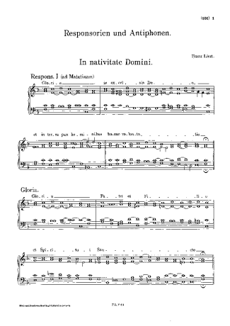 Franz Liszt Responsorien Und Antiphonen S.30 score for Piano