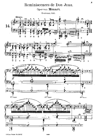Franz Liszt Réminiscences De Don Juan S.418 score for Piano
