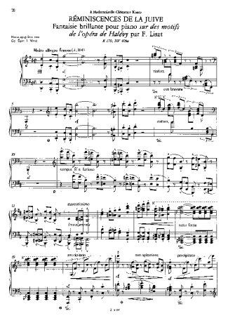 Franz Liszt  score for Piano