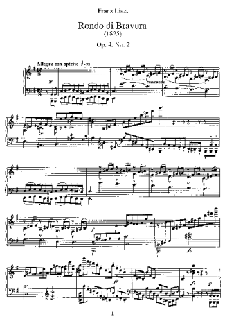 Franz Liszt  score for Piano