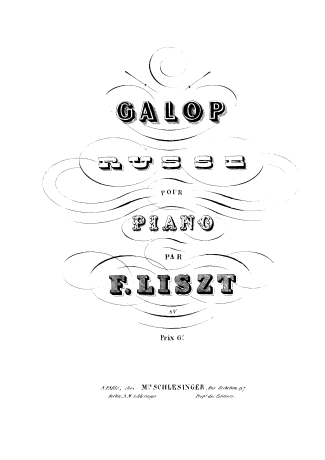 Franz Liszt Russischer Galop S.478 score for Piano