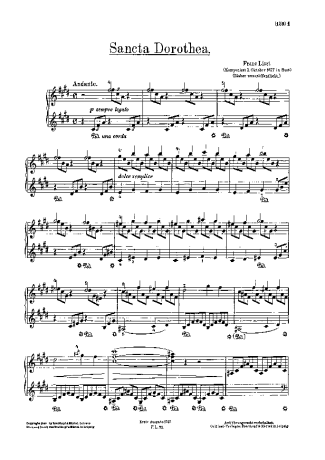 Franz Liszt Sancta Dorothea S.187 score for Piano