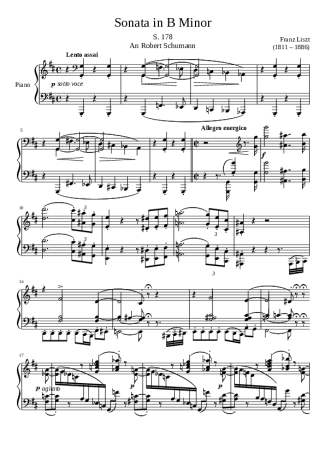 Franz Liszt  score for Piano