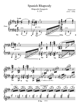 Franz Liszt  score for Piano