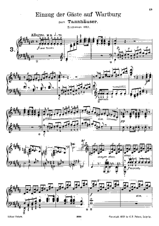 Franz Liszt  score for Piano