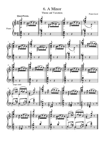 Franz Liszt  score for Piano