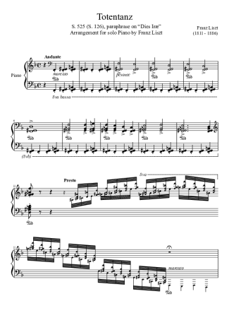 Franz Liszt  score for Piano