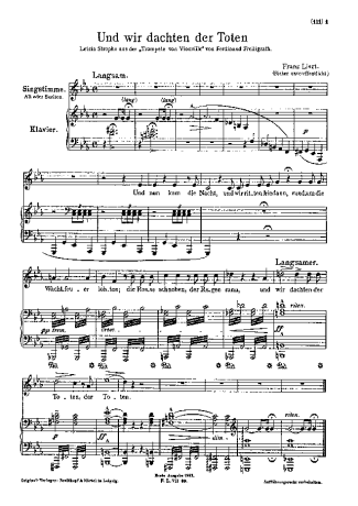 Franz Liszt  score for Piano