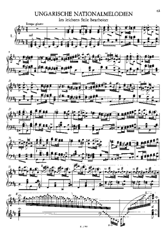 Franz Liszt Ungarische Nationalmelodien S.243 score for Piano
