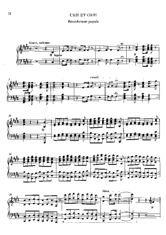 Franz Liszt Urbi Et Orbi score for Piano