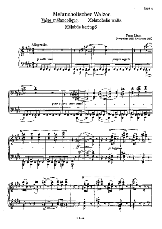 Franz Liszt  score for Piano