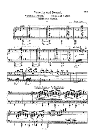 Franz Liszt Venezia E Napoli S.159 score for Piano