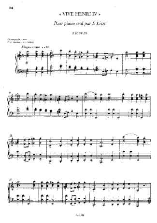 Franz Liszt  score for Piano