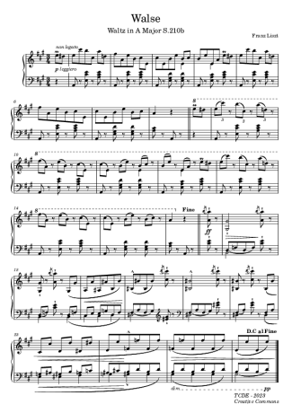 Franz Liszt  score for Piano