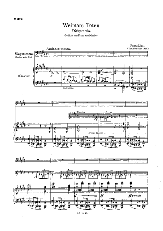 Franz Liszt Weimars Toten S.303 score for Piano