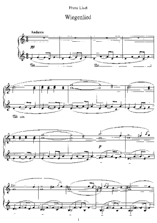 Franz Liszt Wiegenlied S.198 score for Piano