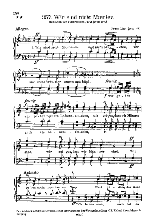 Franz Liszt Wir Sind Nicht Mumien S.90 3 score for Piano