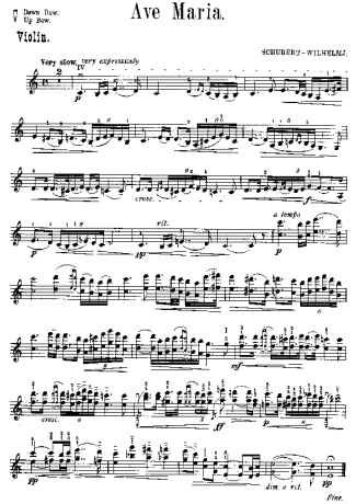 Franz Schubert  score for Violin