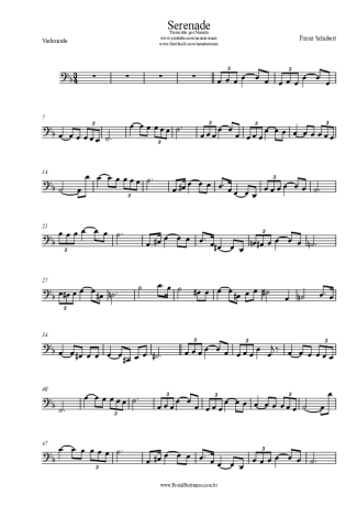 Franz Schubert Serenade score for Cello