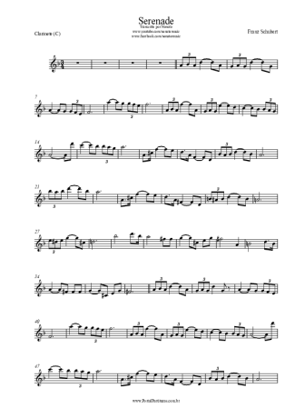 Franz Schubert Serenade score for Clarinet (C)