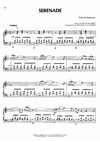 Franz Schubert Serenade score for Piano