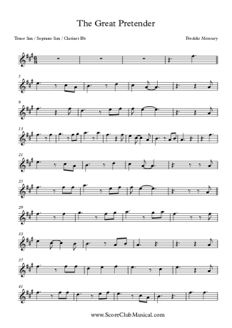 Freddie Mercury  score for Clarinet (Bb)