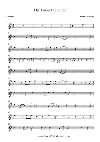 Freddie Mercury The Great Pretender score for Clarinet (C)