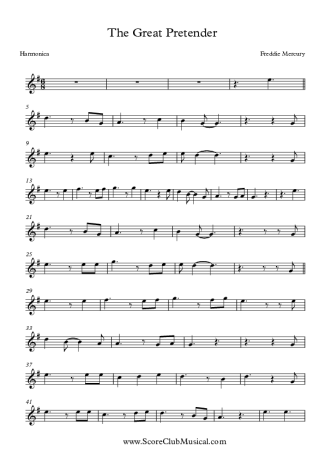 Freddie Mercury The Great Pretender score for Harmonica