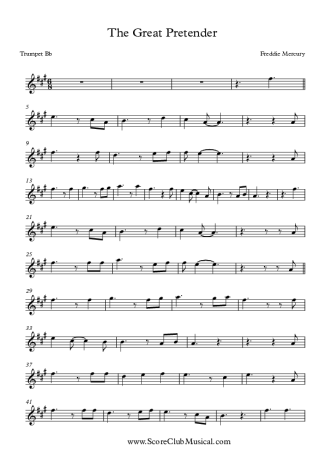 Freddie Mercury The Great Pretender score for Trumpet