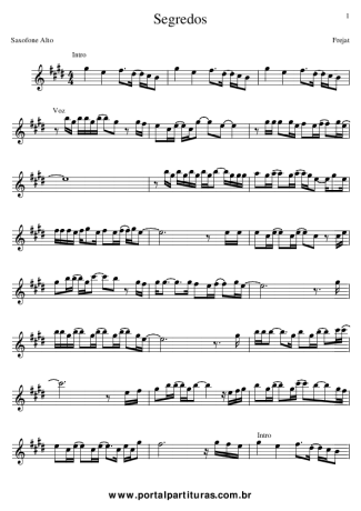 Frejat Segredos score for Alto Saxophone