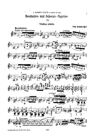 Fritz Kreisler  score for Violin