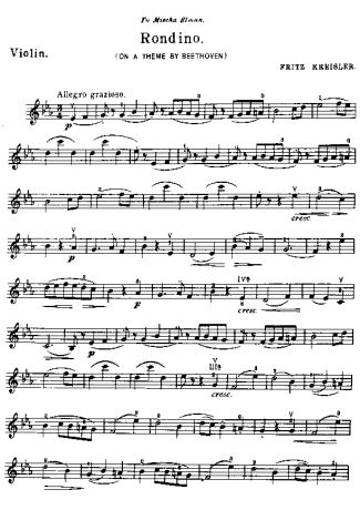 Fritz Kreisler Rondino score for Violin