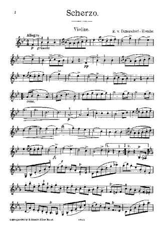 Fritz Kreisler Scherzo score for Violin