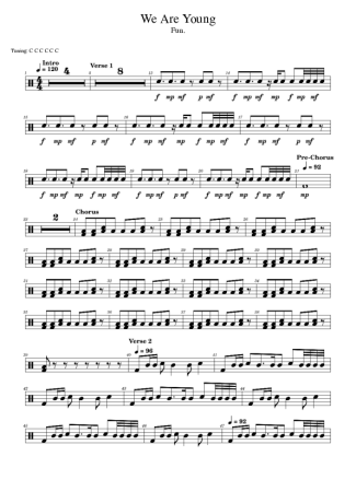 Fun We Are Young (feat. Janelle Monáe) score for Drums