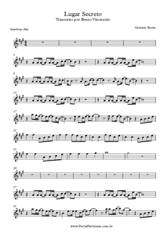 Gabriela Rocha - Lugar Secreto - Sheet Music For Alto Saxophone