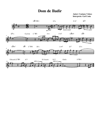 Gal Costa Dom de Iludir score for Alto Saxophone