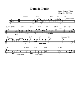 Gal Costa Dom de Iludir score for Tenor Saxophone Soprano Clarinet (Bb)