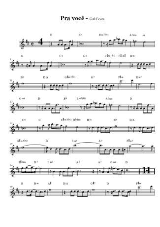 Gal Costa Pra Você score for Tenor Saxophone Soprano (Bb)