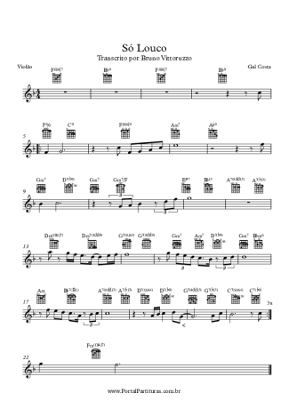 Gal Costa Só Louco score for Acoustic Guitar